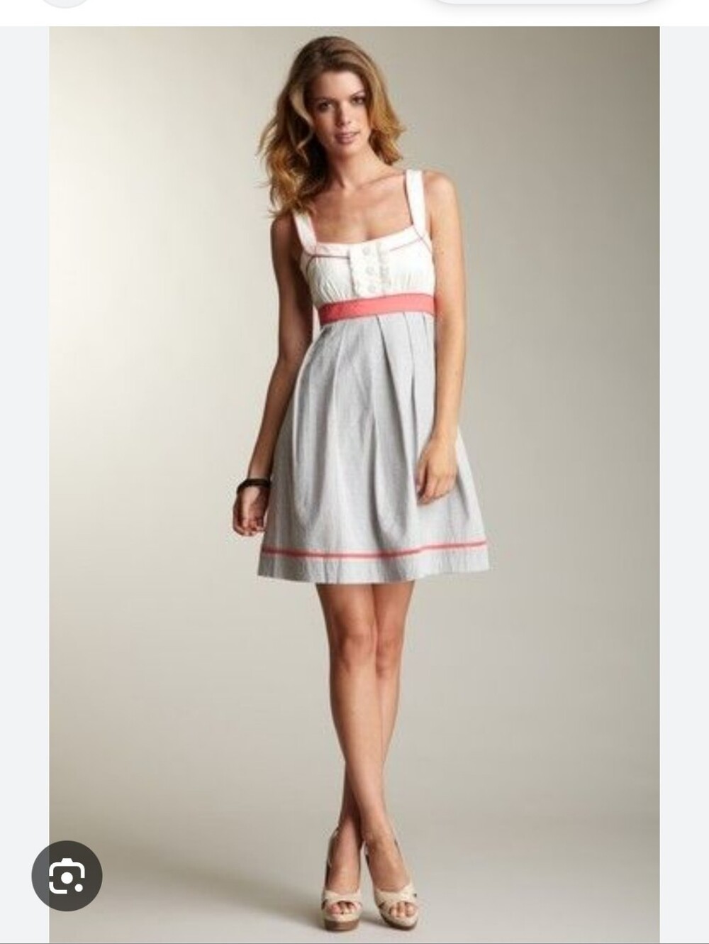Jessica Simpson Grey Dress with Pink Trim Size 6
